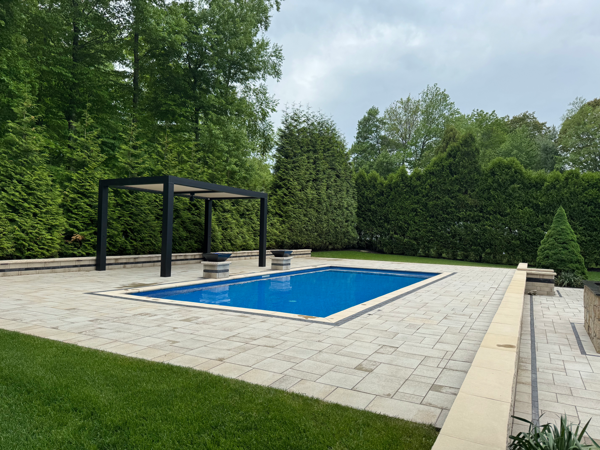Professionally cleaned residential patio and pool deck